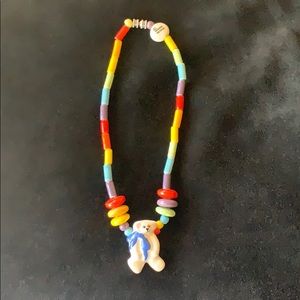 Parrot Pearls Teddy Bear Necklace